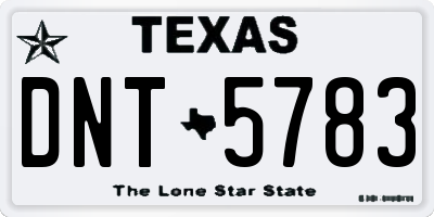 TX license plate DNT5783