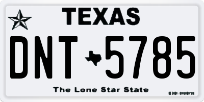 TX license plate DNT5785