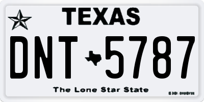 TX license plate DNT5787
