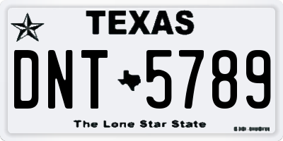 TX license plate DNT5789