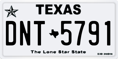 TX license plate DNT5791