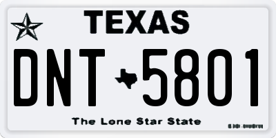 TX license plate DNT5801