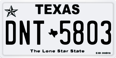TX license plate DNT5803