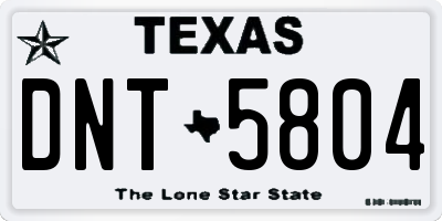 TX license plate DNT5804