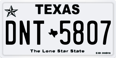 TX license plate DNT5807