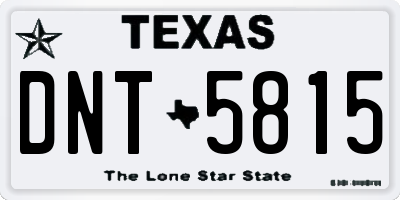 TX license plate DNT5815