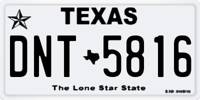 TX license plate DNT5816