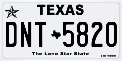 TX license plate DNT5820