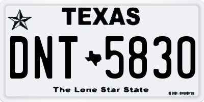 TX license plate DNT5830