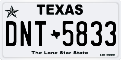 TX license plate DNT5833