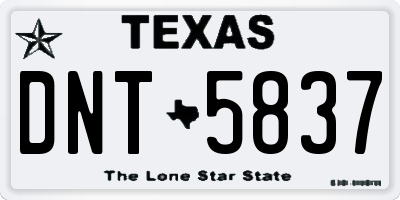TX license plate DNT5837
