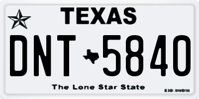 TX license plate DNT5840