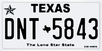 TX license plate DNT5843