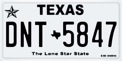 TX license plate DNT5847