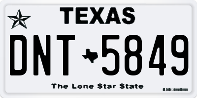 TX license plate DNT5849