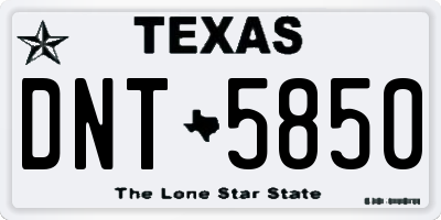 TX license plate DNT5850
