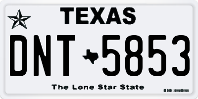 TX license plate DNT5853