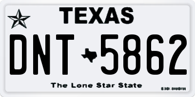 TX license plate DNT5862