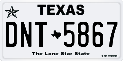 TX license plate DNT5867