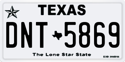 TX license plate DNT5869