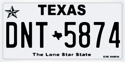 TX license plate DNT5874