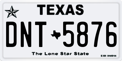 TX license plate DNT5876