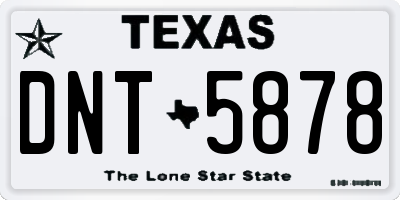 TX license plate DNT5878