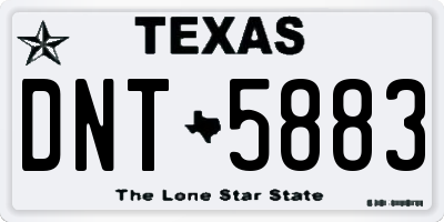 TX license plate DNT5883