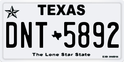 TX license plate DNT5892