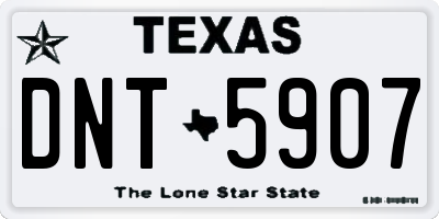 TX license plate DNT5907