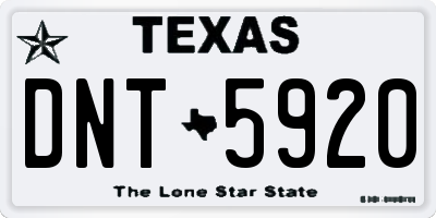 TX license plate DNT5920