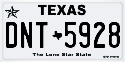 TX license plate DNT5928