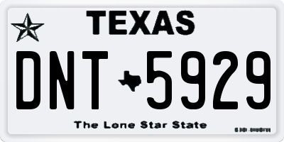 TX license plate DNT5929
