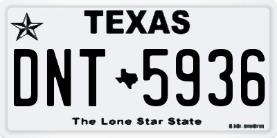 TX license plate DNT5936