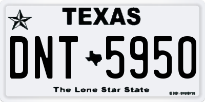 TX license plate DNT5950