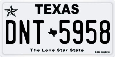 TX license plate DNT5958