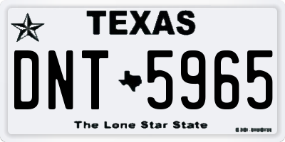TX license plate DNT5965