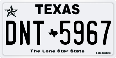 TX license plate DNT5967