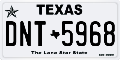 TX license plate DNT5968