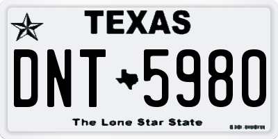 TX license plate DNT5980