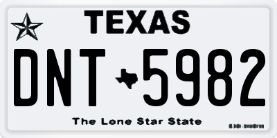 TX license plate DNT5982