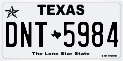 TX license plate DNT5984