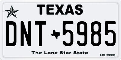 TX license plate DNT5985