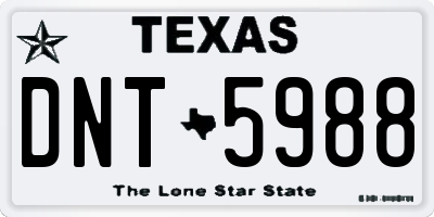 TX license plate DNT5988