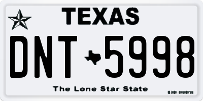 TX license plate DNT5998