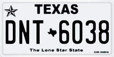 TX license plate DNT6038