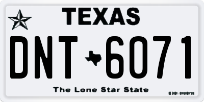 TX license plate DNT6071