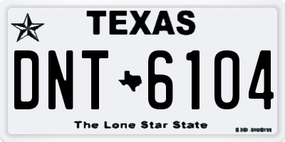 TX license plate DNT6104