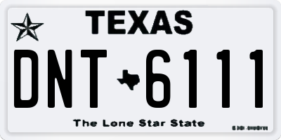TX license plate DNT6111