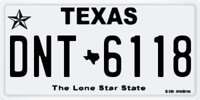 TX license plate DNT6118